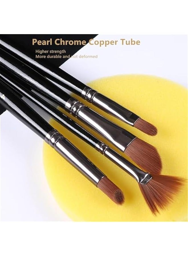 TRASSLE Paint Brush Set 18Pcs Artist Paint Drawing Painting Watercolor Brush Painting Brush, Multi-Purpose Nylon Wool Watercolor Brush 18 Sets Of Acrylic Brush Canvas Painting Bag Painting Material - Image 5