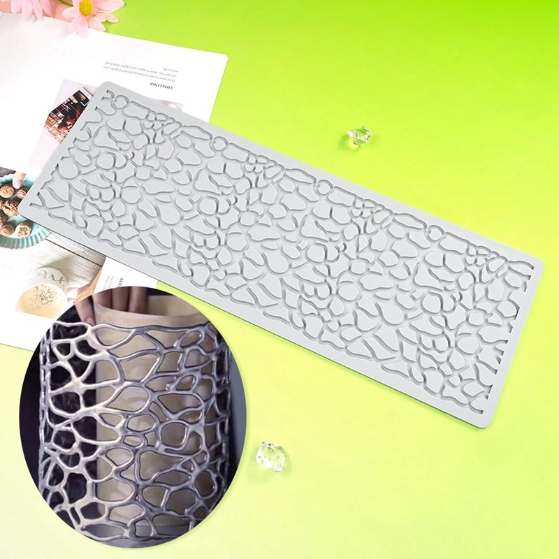 TUKE 3D Cake Lace Mold Fondant Silicone Mold Lace Mat Embosser Texture Silicone Mould Fondant Chocolate Stencil Border Bakeware Cake Decorating (I_ Irregular) - Image 1