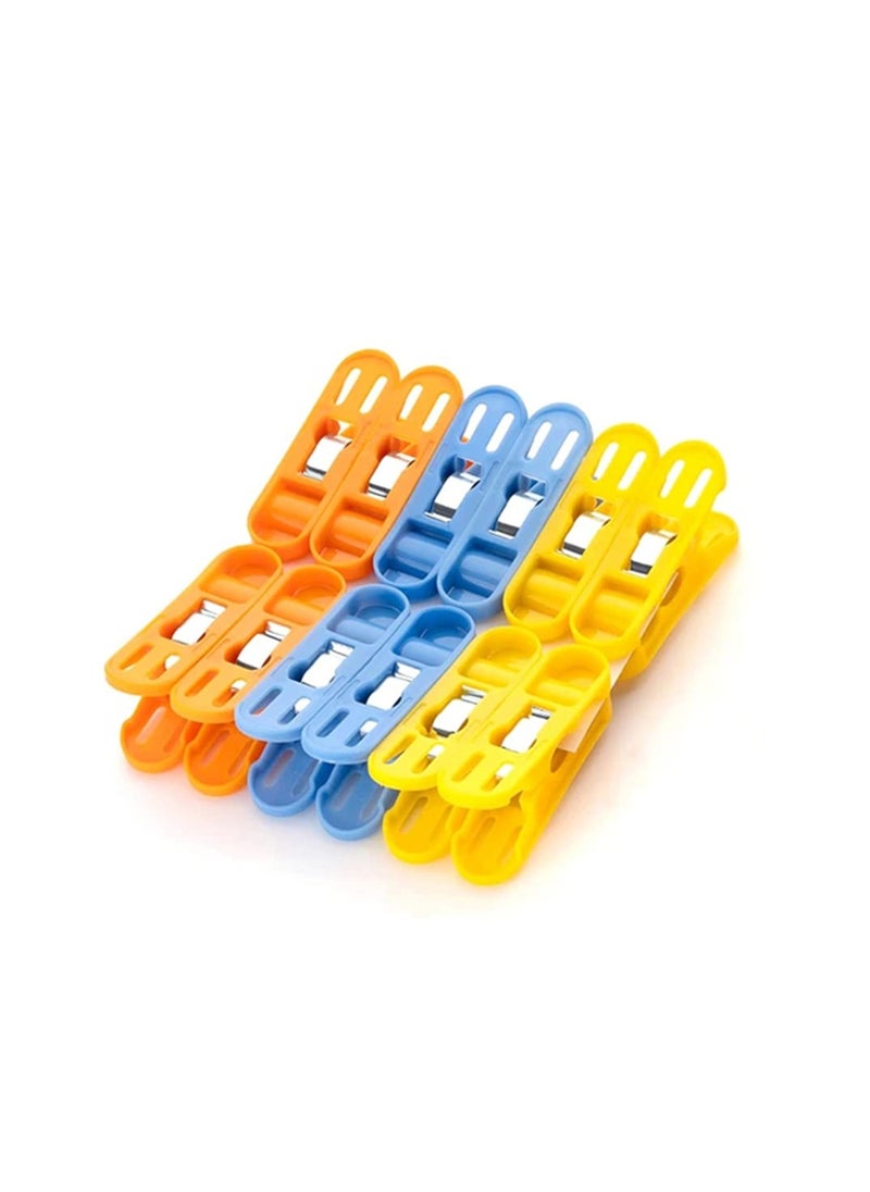sulfar Sulfar Cloth Drying Non-Slip Light Plastic Clips (Multicolour) (Pack of 12)  - Image 1
