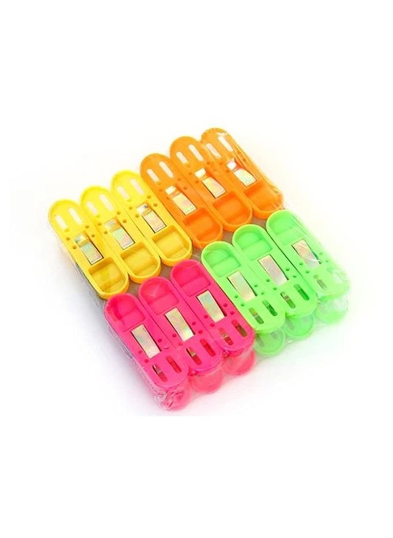 sulfar Sulfar Cloth Drying Non-Slip Light Plastic Clips (Multicolour) (Pack of 12)  - Image 5