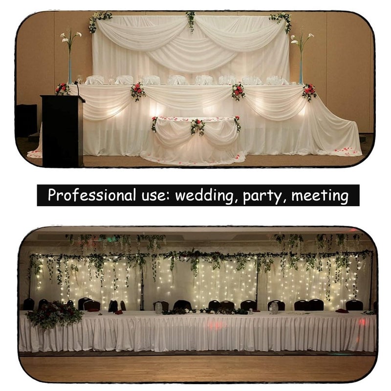 King Mills Two Layers Backdrop Made with One Piece Chiffon Tulle & Polyester. Use as Extra Wide Semi-Blackout Curtains, Stage Curtains or Garage Divider Curtain. White, 20x8FT - Image 5