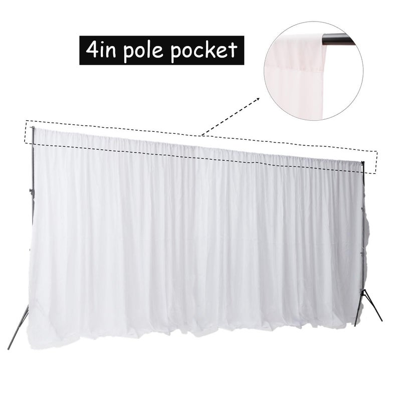 King Mills Two Layers Backdrop Made with One Piece Chiffon Tulle & Polyester. Use as Extra Wide Semi-Blackout Curtains, Stage Curtains or Garage Divider Curtain. White, 20x8FT - Image 4