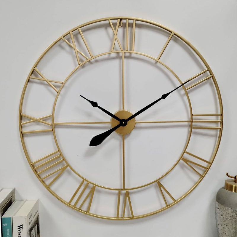 Home Watch Vintage Living Room Iron Wall Clock Nordic Decorative Clock Sale Rome Mute Clock Manufacturers - Image 1