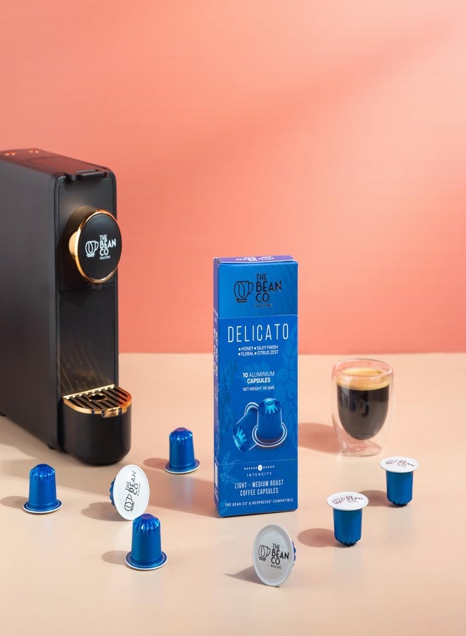 THE BEAN CO كبسولات قهوة ديليكاتو من الألومنيوم من ذا بين كو روستر | درجة التحميص 7 | ناعمة ورقيقة | تحميص خفيف إلى متوسط | أرابيكا فاخرة | عبوة من 2 - كبسولات قهوة متوافقة مع نسبريسو - Image 3