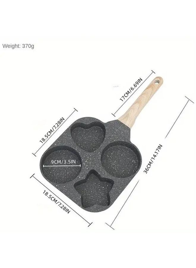 4 Section Non Stick Frying Pan 18 3 Cm Black For Eggs Burgers Pancakes - Image 4