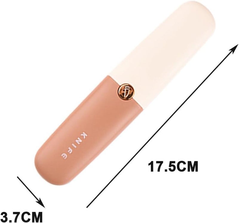 DHULI Multi Functional 2 in 1 Stainless Steel Portable Kitchen Knife Peeler for Travel Fruit and Potato Vegetable, Peeling Tool with Cover Suitable for Outdoor Camping Hiking - Image 2