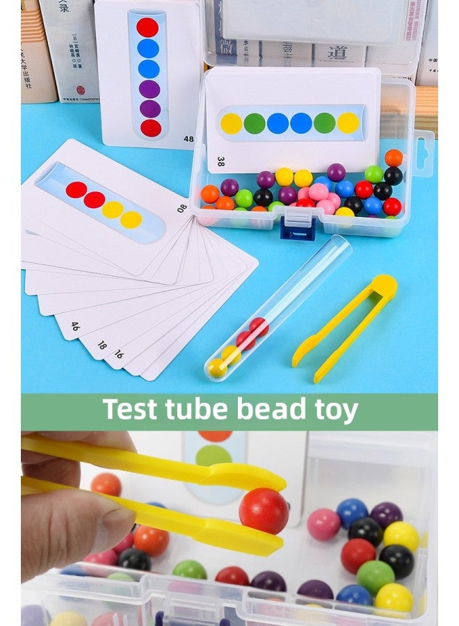 Children's Geometric Matching Box Montessori Toy Thirteen Holes Early Childhood Education Baby Educational Building Blocks Intelligence Box One Year Old-Color:Test Tube Bead Toy - Image 1