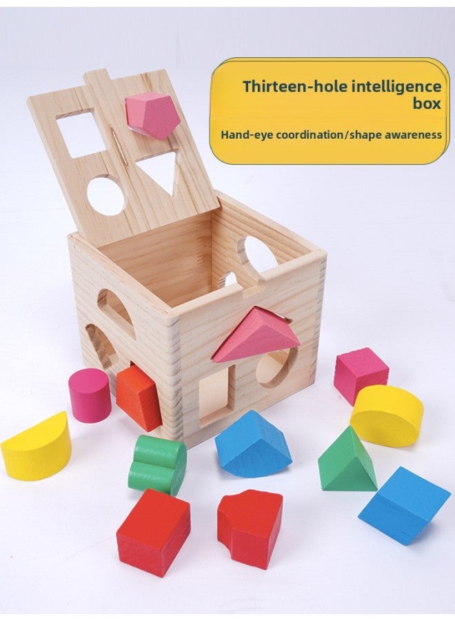 Children's Geometric Matching Box Montessori Toy Thirteen Holes Early Childhood Education Baby Educational Building Blocks Intelligence Box One Year Old-Color:Test Tube Bead Toy - Image 2