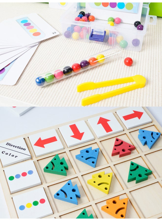 Children's Geometric Matching Box Montessori Toy Thirteen Holes Early Childhood Education Baby Educational Building Blocks Intelligence Box One Year Old-Color:Test Tube Bead Toy - Image 4
