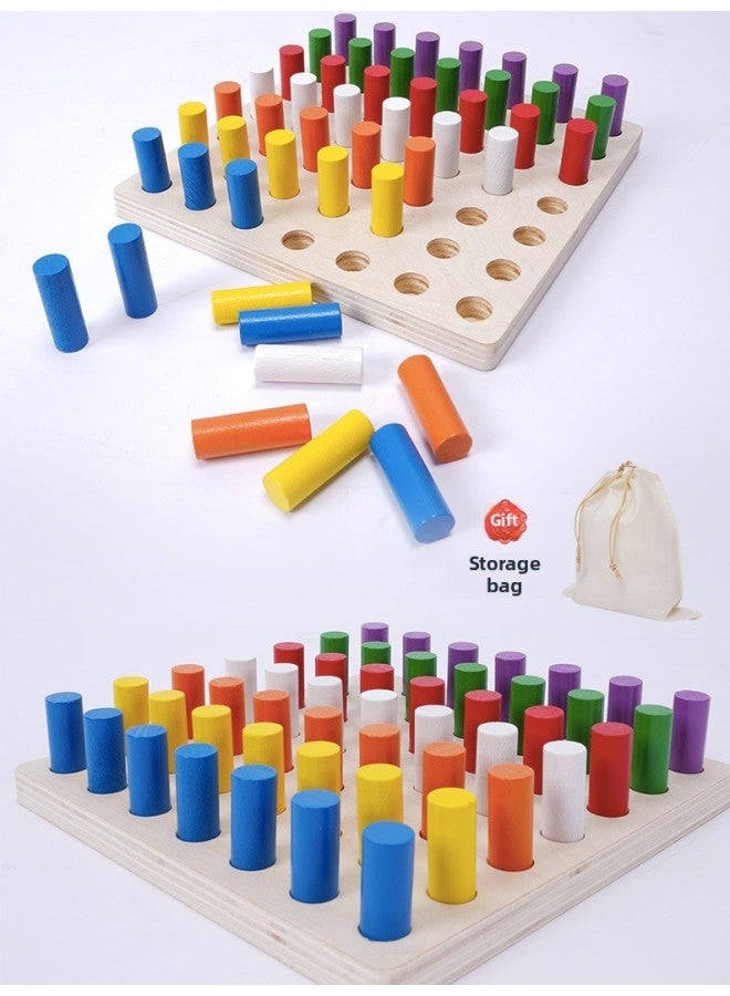 Children's Geometric Matching Box Montessori Toy Thirteen Holes Early Childhood Education Baby Educational Building Blocks Intelligence Box One Year Old-Color:Test Tube Bead Toy - Image 3