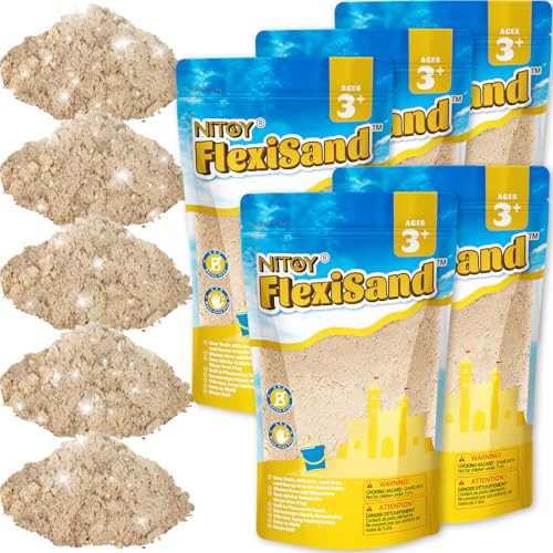 NiToy FlexiSand 11 Lbs Fun Sand for Kids Safe NonToxic EcoFriendly Molding Sand for Stress ReliefSkill DevelopmentEasytoShape MessFree Formula Enhances ImaginationCreativity Original Color - Image 1