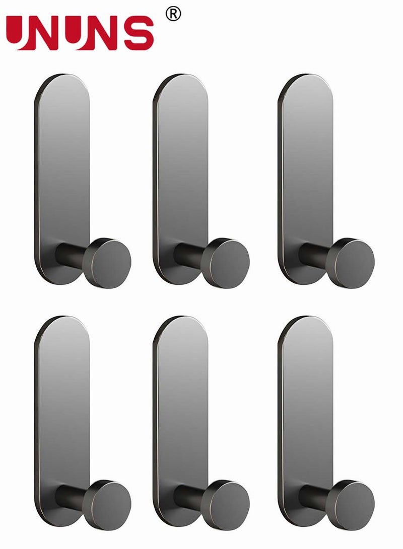 UNUNS 6-Piece Self Adhesive Hook,Gun Grey Towel Hooks Stick On Bathroom Or Kitchen,Space Aluminum,Wall Hooks Self Adhesive Hooks - Image 5