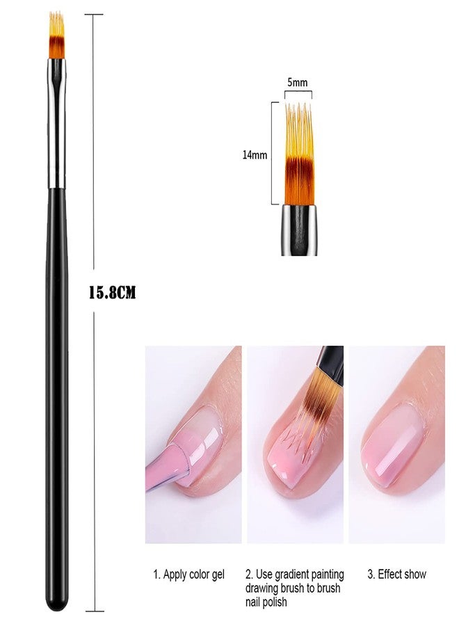 SILPECWEE 3Pcs Ombre Nail Brush Set Acrylic Nail Brushes Nail Gradient Sponges With 4pcs Replaceable Sponge Head Manicure Tools - Image 5