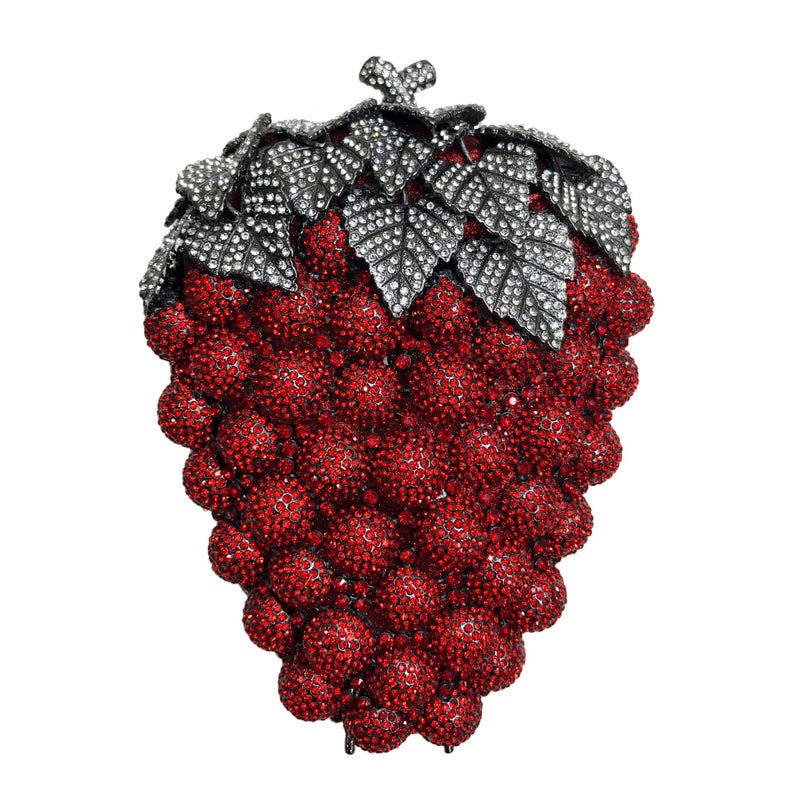 Carefully Selected Grapestonebag Grape-Shaped Diamond-Encrusted Hollow Metal Full-Diamond Clutch Women'S Dress Bag Trend - Image 4