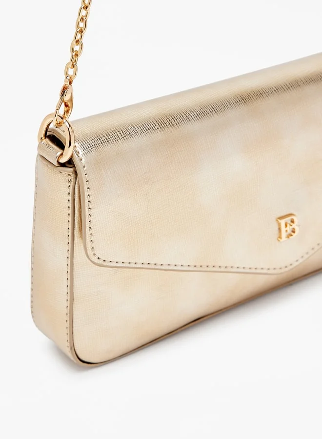 فلورا بيلا من شو إكسبرس Solid Crossbody Bag with Button Closure and Chain Strap
