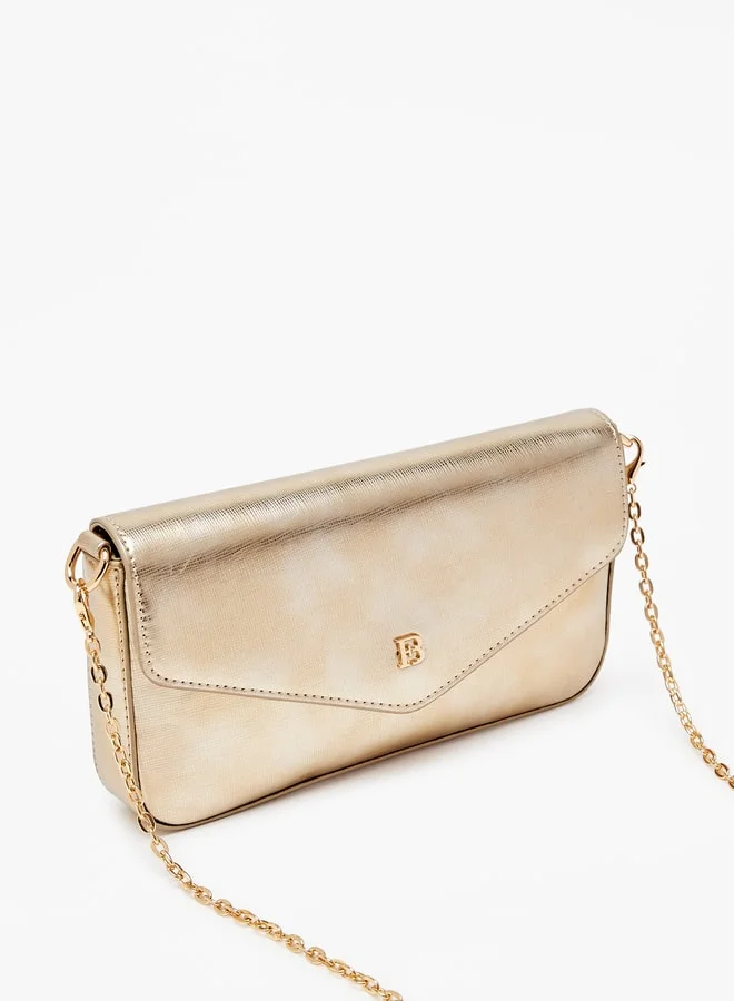 فلورا بيلا من شو إكسبرس Solid Crossbody Bag with Button Closure and Chain Strap
