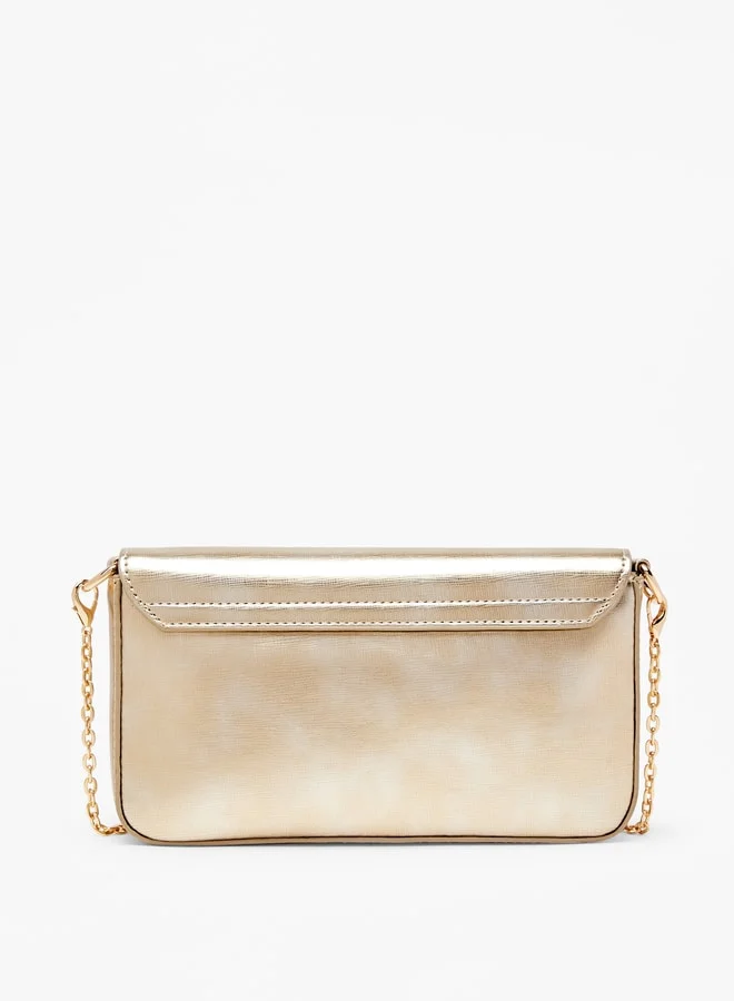 فلورا بيلا من شو إكسبرس Solid Crossbody Bag with Button Closure and Chain Strap