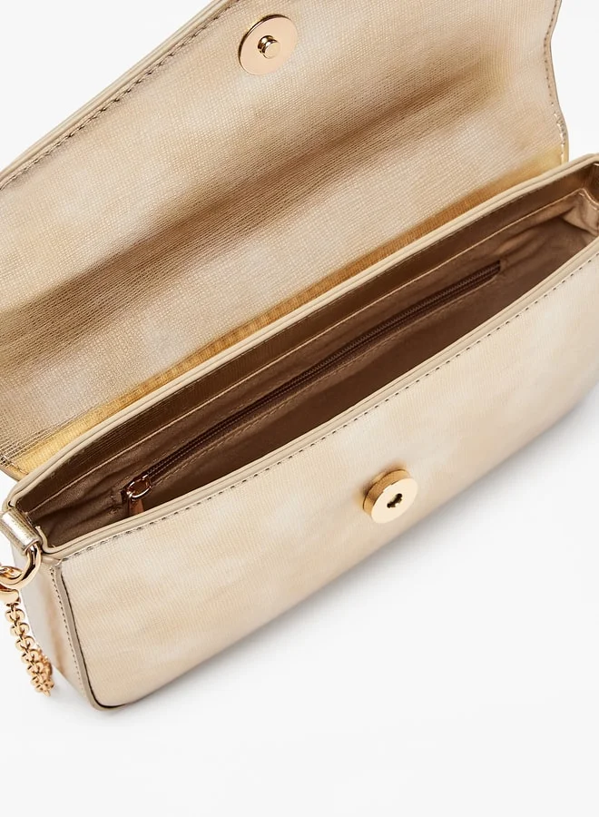 فلورا بيلا من شو إكسبرس Solid Crossbody Bag with Button Closure and Chain Strap