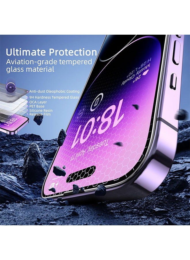 3 pcs Screen Protector for iPhone Pro max 14 [6.7 Inch] Display Tempered Glass Film with Easy Installation, Ultra HD,  Scratch Resistant - Image 3