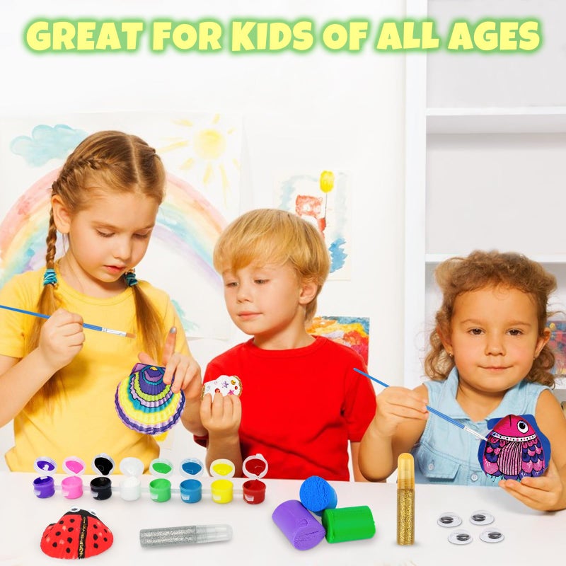 Nicmore Kids Sea Shell Art & Crafts: Glow in The Darkness Painting Kits Crafts for Age 4-6 4-8 8-12 Gift for Boys Girls Art Supplies Activities Toy Gifts for 3 4 5 6 7 8 9 10 11 12 Year Old - Image 5