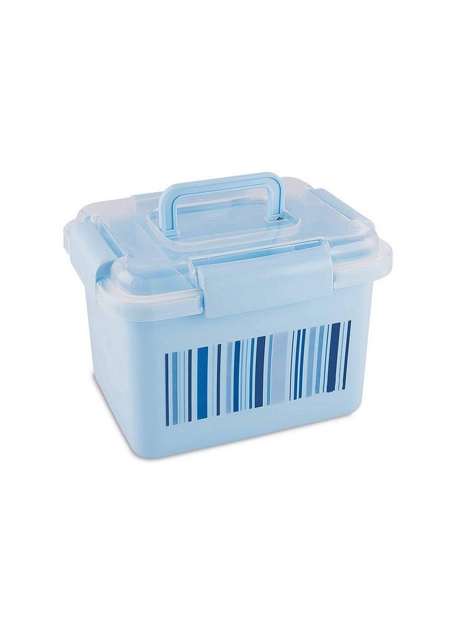 aaKaR Big Storage Medical First Aid Box, Multi Purpose Box, Multi Utility Storage Medicine Dispenser with Handle (Blue, 25x20x18 Cm), Rectangular, Plastic - Image 1