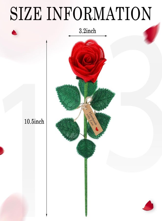 Maysing Mother's Day Red Handmade Lace Flower 13 Year for Her 11.81 Inches Lace for Wedding Birthday - Image 2