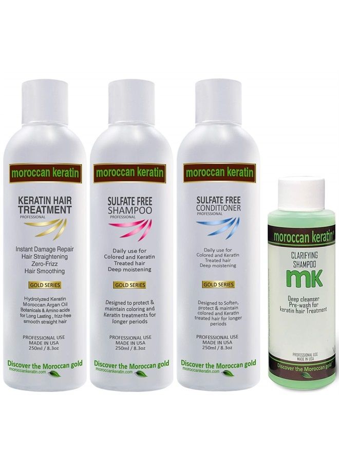 MOROCCAN KERATIN Brazilian Keratin Blowout GOLD SERIES Most Effective Brazilian Keratin Hair Treatment SET 250ML Professional Salon Formula - Image 1