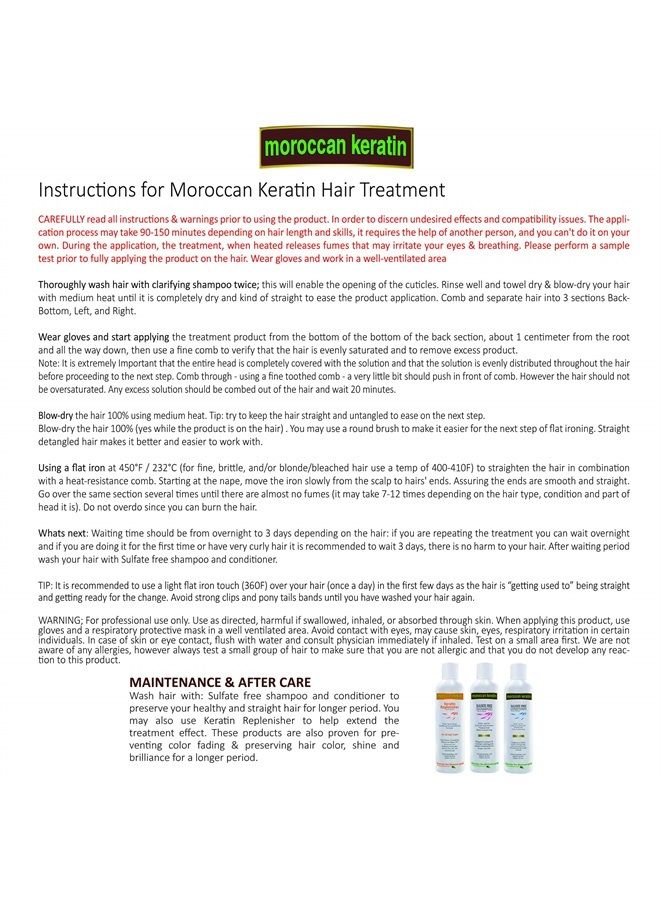 MOROCCAN KERATIN Brazilian Keratin Blowout GOLD SERIES Most Effective Brazilian Keratin Hair Treatment SET 250ML Professional Salon Formula - Image 3