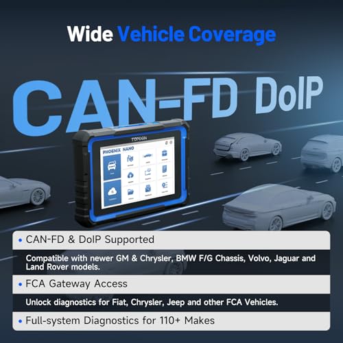 Topdon أداة تشخيص TOPDON، أداة فونيكس نانو ثنائية الاتجاه مع برمجة ECU، 32+ خدمة، دعم FCA AutoAuth، CAN FD و DoIP، وظائف موجهة V.A.G، تشخيص جميع أنظمة السيارات - Image 5