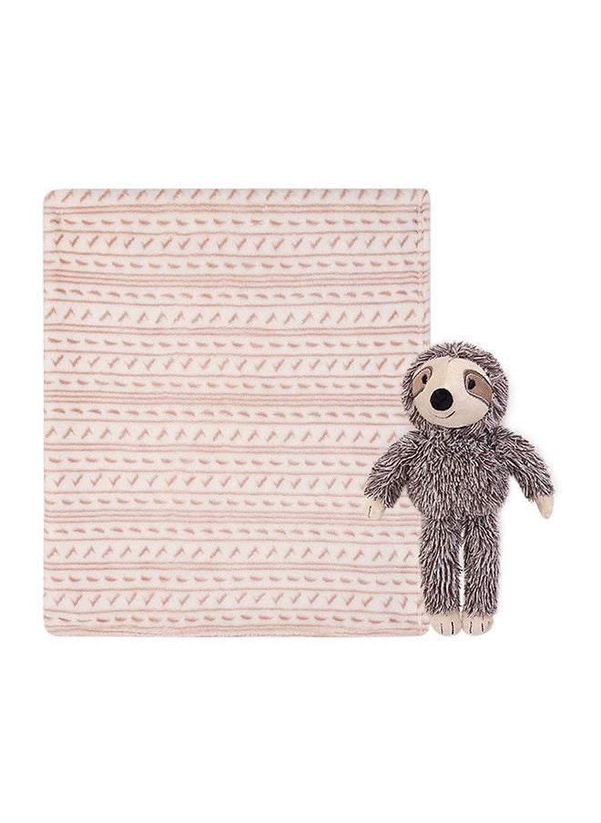 hudson baby Plush Blanket And Toy Sloth  - Image 1