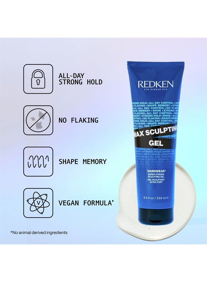 Redken Max Sculpting Gel | For All Hair Types | Provides Body & High Shine Finish | Long-Lasting Shape Styling | Flake-Free Control & Added Thickness | Maximum Hold | 8.8 Oz - Image 2