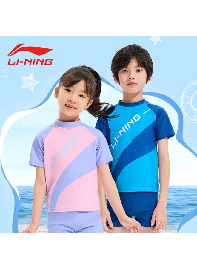 Li-ning Kids Swimwear Girls Boys Children Professional Swimsuit New Quick Dry Split Suit 806-003 - Image 4