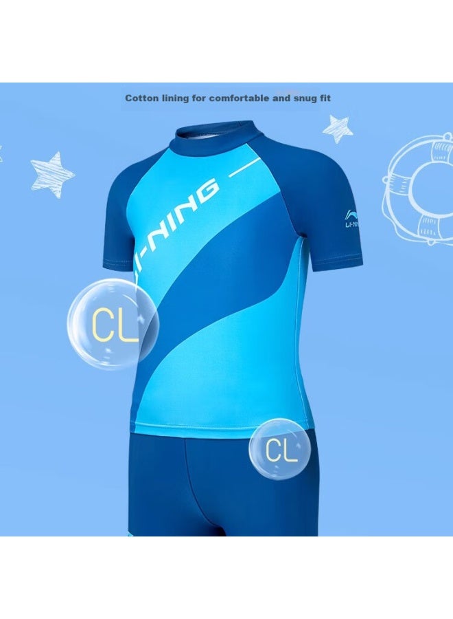 Li-ning Kids Swimwear Girls Boys Children Professional Swimsuit New Quick Dry Split Suit 806-003 - Image 3