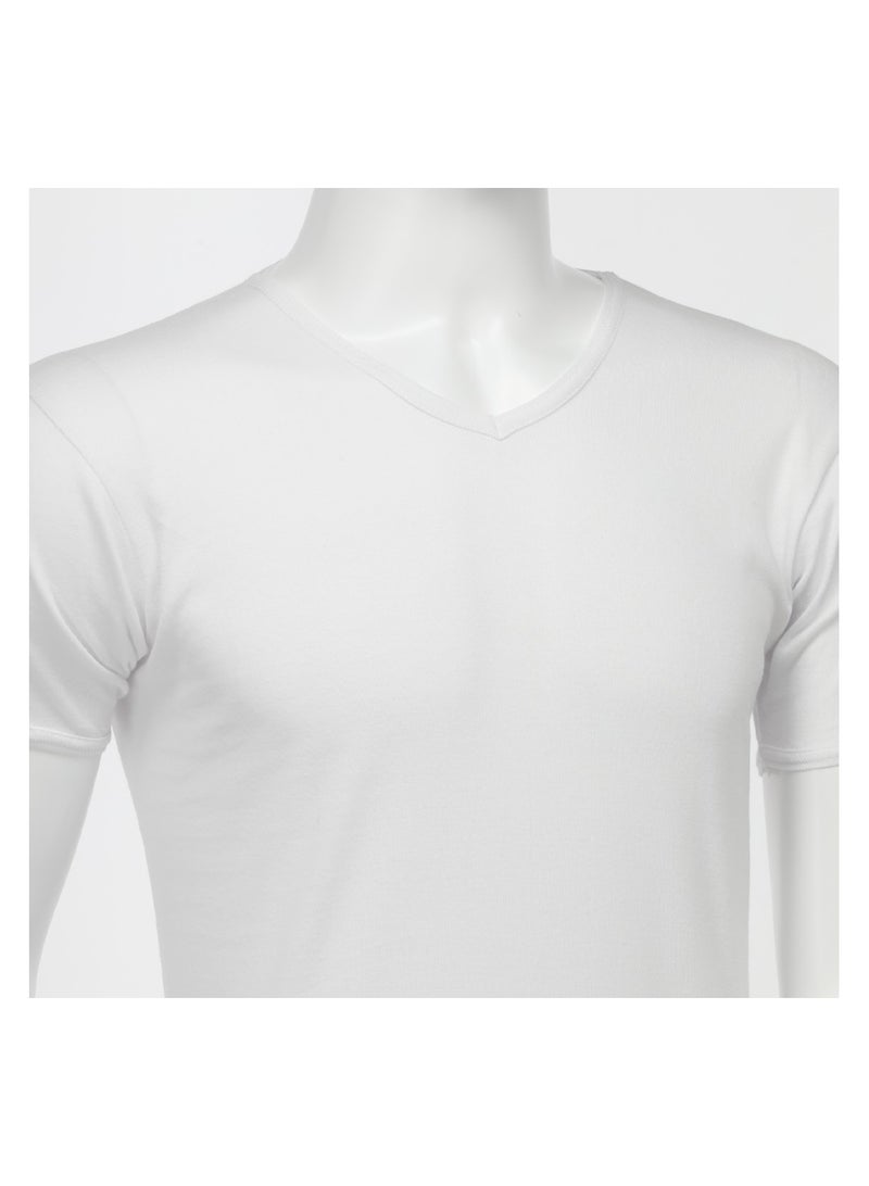Box of 6 Men's Soft Cotton V-Neck Half-Sleeve Undershirts