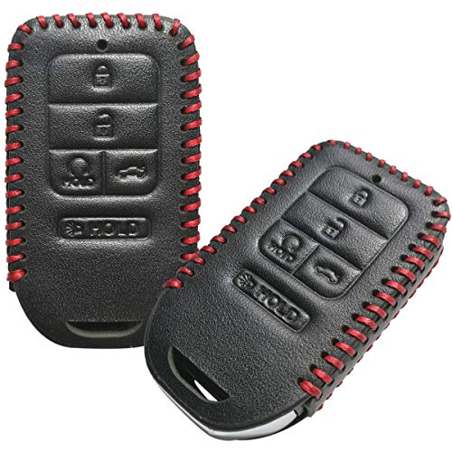 Coolbestda 2Pcs Coolbestda Leather Keyless Remote Entry Cover Accessories Protector Holder Case for 2017 2018 2019 2020 2021 Honda Accord Civic CR-V CRV Pilot EX-L Touring Premium A2C81642600 - Image 1