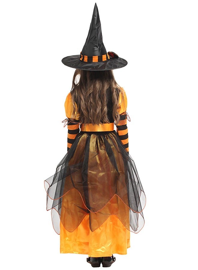 GoldenLike Girls Witch Costume,Kids Halloween Costume,Halloween Witch Costume for Girls,Girls Witch Dress with Hat,Witch Cosplay Dress Up Outfit,Girls Witch Costume Set for Fancy Dress Partie(XL) - Image 2