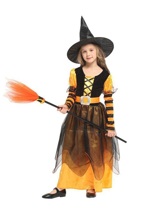 GoldenLike Girls Witch Costume,Kids Halloween Costume,Halloween Witch Costume for Girls,Girls Witch Dress with Hat,Witch Cosplay Dress Up Outfit,Girls Witch Costume Set for Fancy Dress Partie(XL) - Image 4