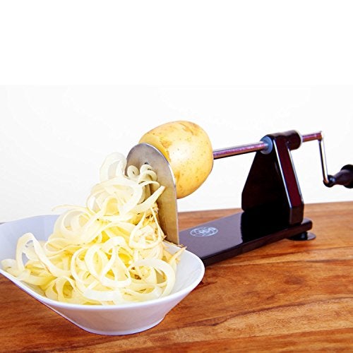 ICO 4-Blade Spiralizer Vegetable Slicer and Curly Fries Maker, Stronger than all Plastic Spiralizers with 3 Interchangeable Blades and 1 Built-In, Black - Image 2