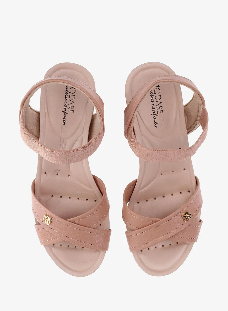 Modare Beige Mid Heel Sandals for Women – Stylish & Comfortable Footwear for Any Occasion for Women | Best Price UAE