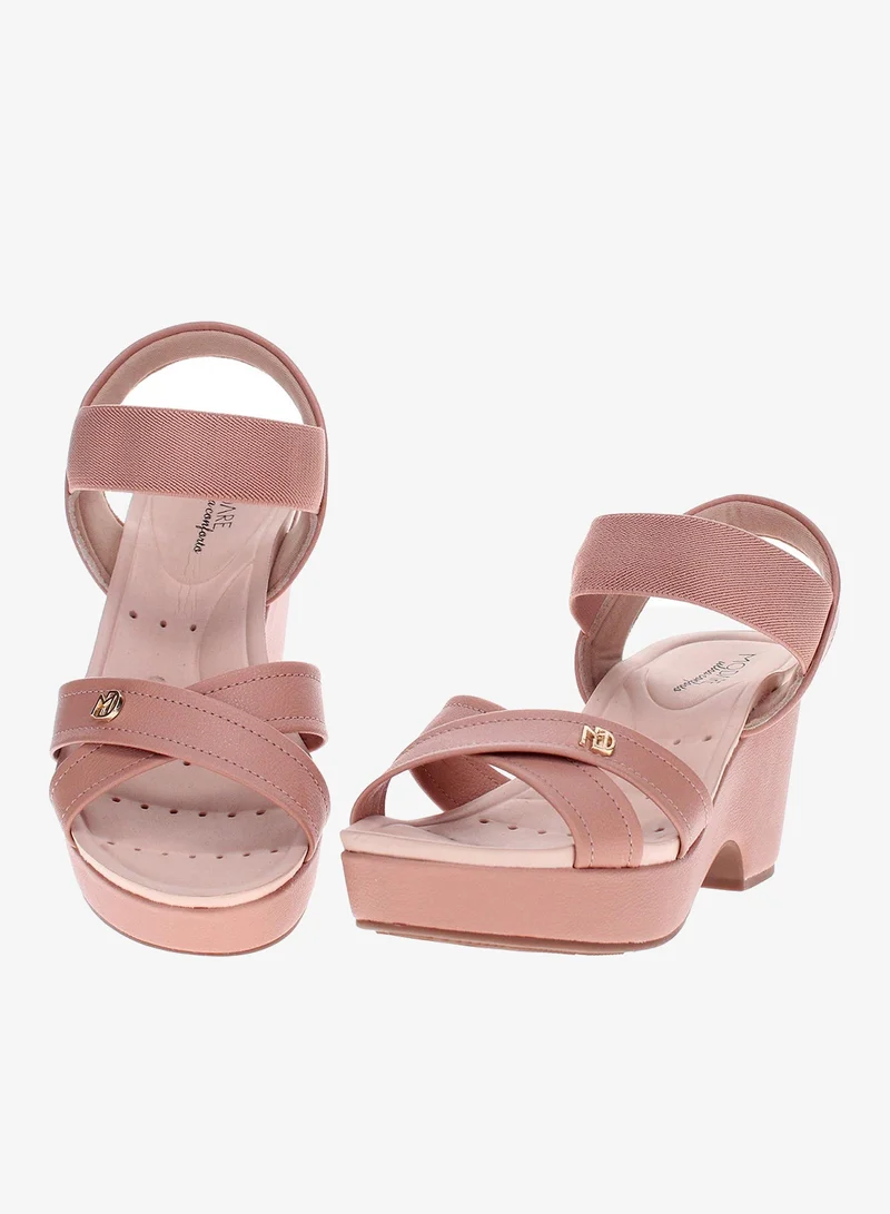 Modare Beige Mid Heel Sandals for Women – Stylish & Comfortable Footwear for Any Occasion for Women | Best Price UAE
