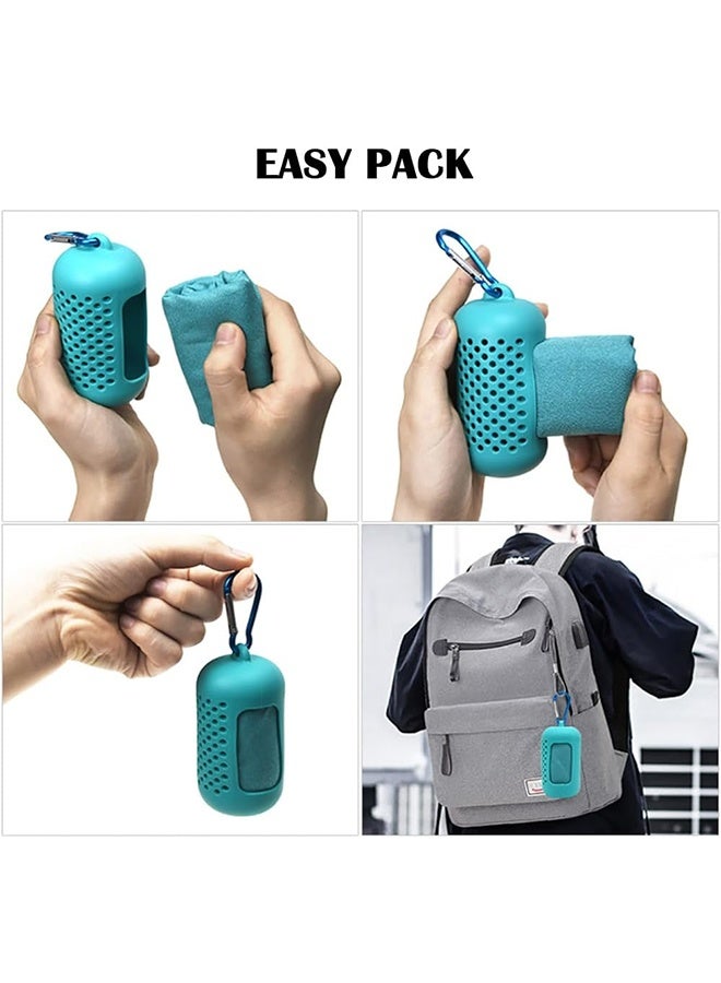 JCB CHIC مناشف تبريد (30 × 80 سم) للرقبة والوجه مع حقيبة حمل 3 عبوات، منشفة ثلجية، منشفة باردة ناعمة قابلة للتنفس، منشفة باردة من الألياف الدقيقة للتخييم واللياقة البدنية والرياضة والصالة الرياضية - Image 4