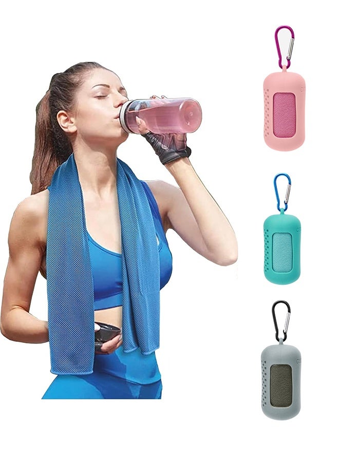 JCB CHIC مناشف تبريد (30 × 80 سم) للرقبة والوجه مع حقيبة حمل 3 عبوات، منشفة ثلجية، منشفة باردة ناعمة قابلة للتنفس، منشفة باردة من الألياف الدقيقة للتخييم واللياقة البدنية والرياضة والصالة الرياضية - Image 1