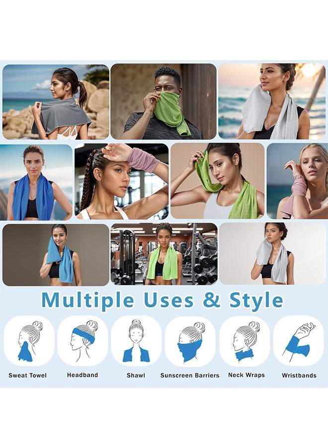 JCB CHIC مناشف تبريد (30 × 80 سم) للرقبة والوجه مع حقيبة حمل 3 عبوات، منشفة ثلجية، منشفة باردة ناعمة قابلة للتنفس، منشفة باردة من الألياف الدقيقة للتخييم واللياقة البدنية والرياضة والصالة الرياضية - Image 5