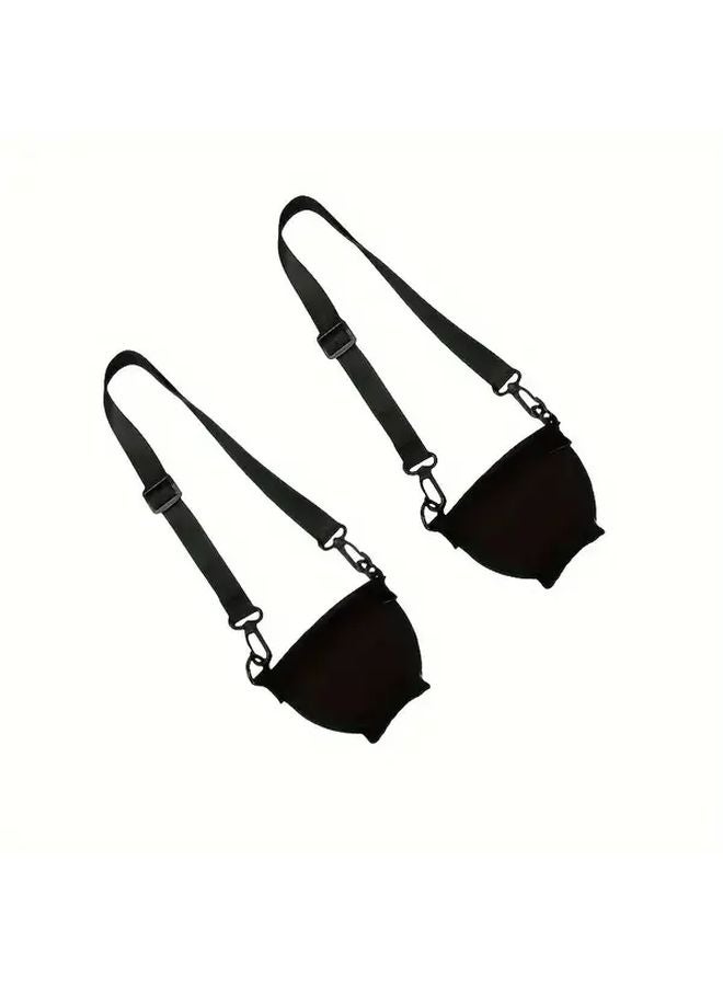 2pcs Adjustable Neck Strap Wine Beer Glass Holder Portable Cup Clip for Parties - Image 1