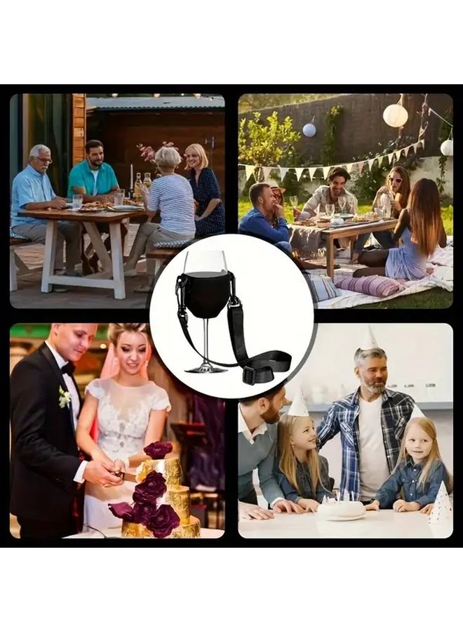 2pcs Adjustable Neck Strap Wine Beer Glass Holder Portable Cup Clip for Parties - Image 3