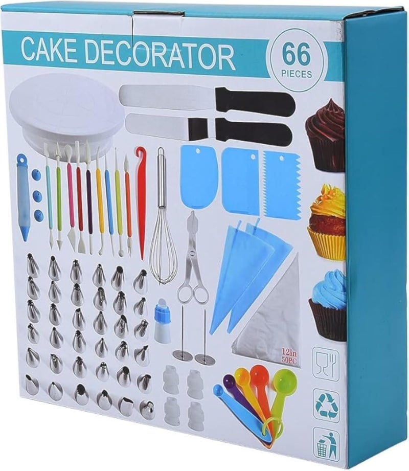 66 بييكيس كومبليتي كاكي ديكوراتينج كيت ويته روللينج باسي, كريام أكياس, سهابينج توولس اند سباتولاس فور كهيفس اند بيجيننيرس كرياتي ستوننينج كاكي ديسيجنس ياسيلي