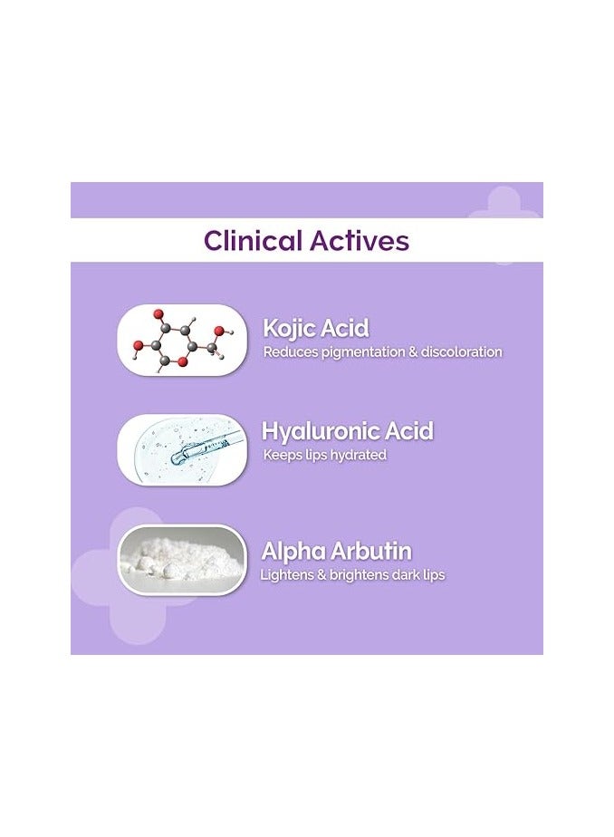 The Derma Co 1% Kojic Acid Lip Balm With Alpha Arbutin & Hyaluronic Acid, Spf 30 Pa++ For Dark & Pigmented Lips - 4G, Off White - Image 2