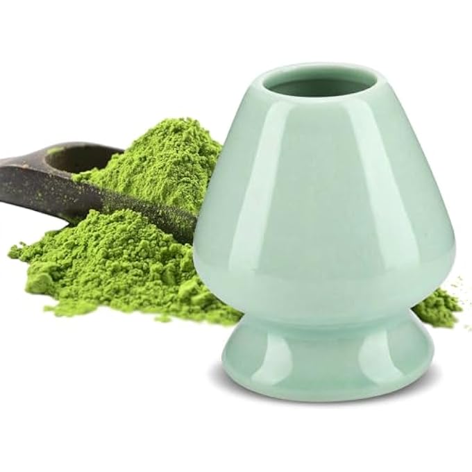 YILANJIN Matcha Broom Holder Ceramic Matcha Whisk Holder Matcha Stirrer Holder Matcha Broom Holder Tea Service Accessories Matcha Kitchen Appliances Green - Image 4