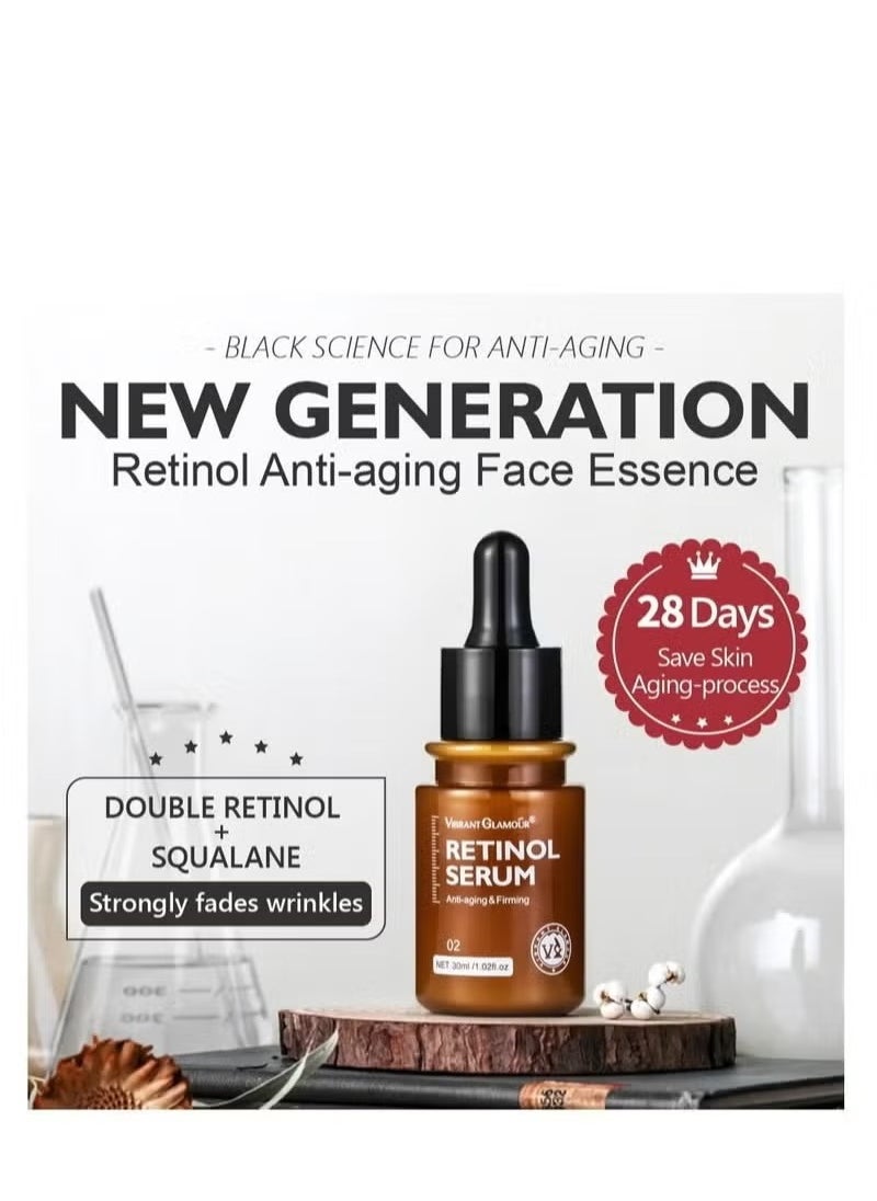 Vibrant Glamour - Retinol Serum Wrinkles Anti-Aging Fine Lines Brighten & Whiten Delicate and Smooth Dull and Yellow Skin for Women 30ml - Image 1