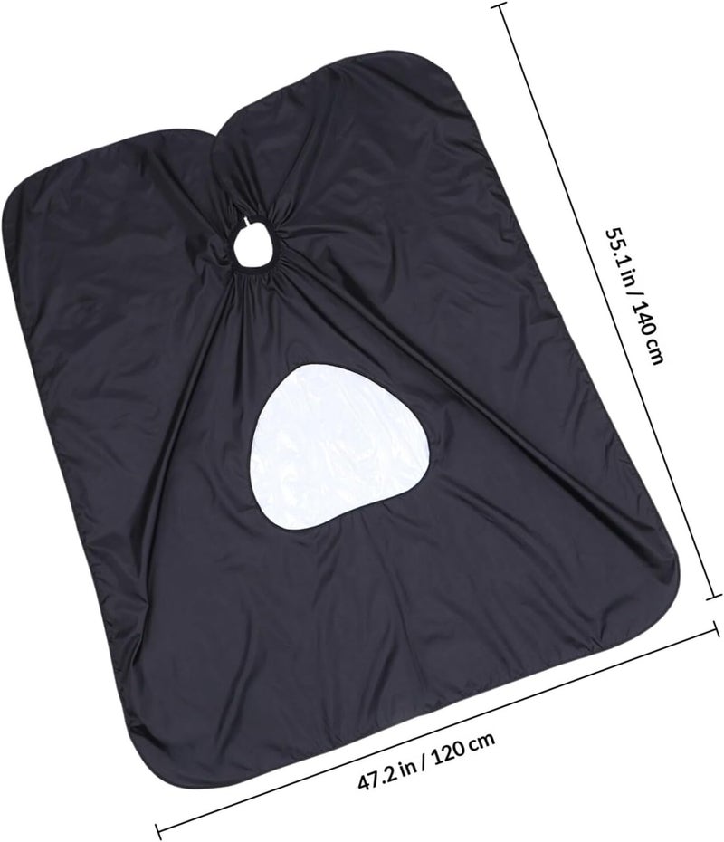 Baluue 2pcs Professional Salon Hairdressing Capes with Window Black Hair Cutting Barber Capes for Adults Salon and Home Use - Image 2